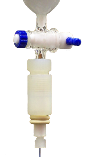Universal adapter for glass chromatography columns