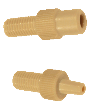 Male and female Luer Lock to 1/4”-28TPI male thread connector